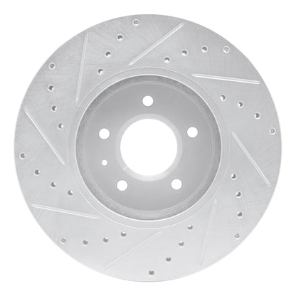 R1 Concepts R1 09-11 Cadillac STS Front Right Drilled & Slotted Silver Brake Rotor