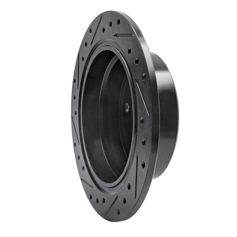 R1 Concepts R1 81-86 BMW 735I Rear Right Drilled & Slotted Black Brake Rotor