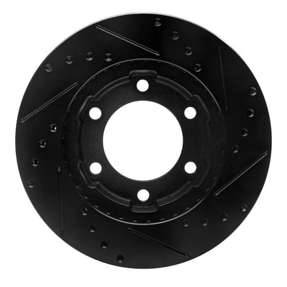 R1 Concepts R1 71-91 Chevrolet K10 Front Left Drilled & Slotted Black Brake Rotor