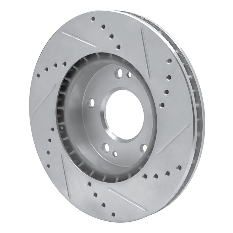 R1 Concepts R1 10-13 Kia Forte Koup Front Left Drilled & Slotted Silver Brake Rotor