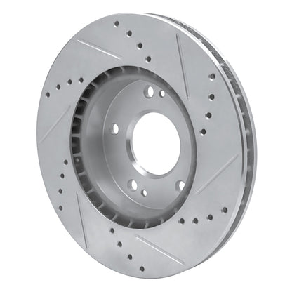 R1 Concepts R1 10-13 Kia Forte Koup Front Left Drilled & Slotted Silver Brake Rotor
