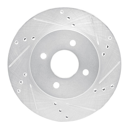 R1 Concepts R1 11-25 Nissan March (Mexico) Front Right Drilled & Slotted Silver Brake Rotor