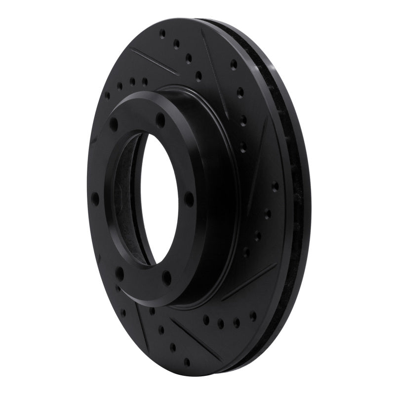 R1 Concepts R1 90-92 Toyota Land Cruiser Front Right Drilled & Slotted Black Brake Rotor