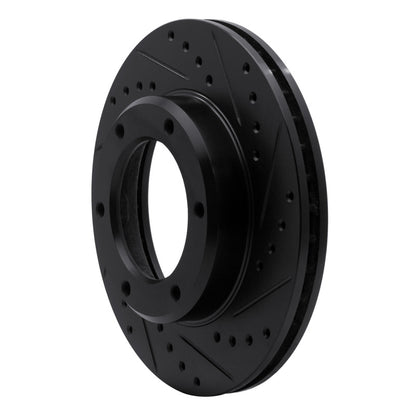 R1 Concepts R1 90-92 Toyota Land Cruiser Front Right Drilled & Slotted Black Brake Rotor