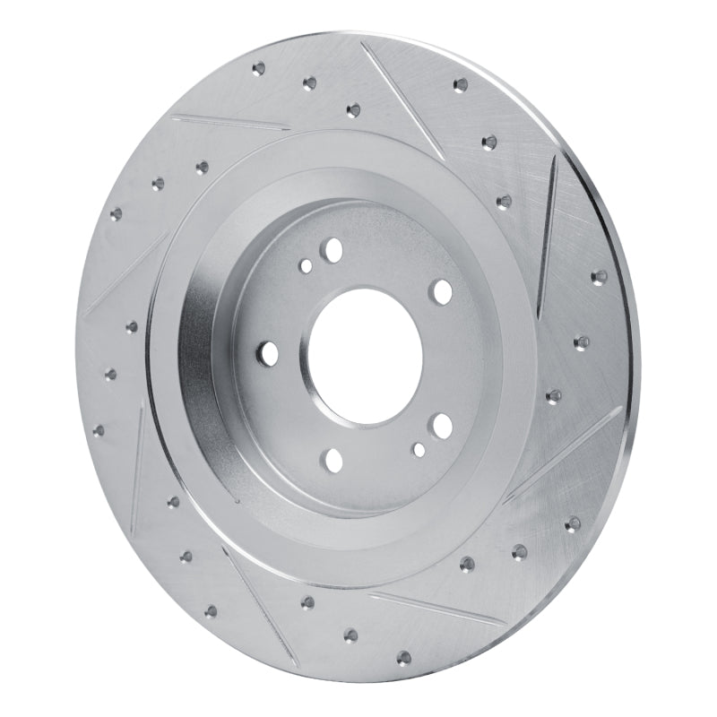 R1 Concepts R1 22-25 Hyundai SANTA FE Rear Left Drilled & Slotted Silver Brake Rotor