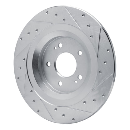 R1 Concepts R1 22-25 Hyundai SANTA FE Rear Left Drilled & Slotted Silver Brake Rotor