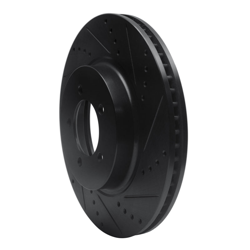 R1 Concepts R1 03-05 Lincoln AVIATOR Front Right Drilled & Slotted Black Brake Rotor