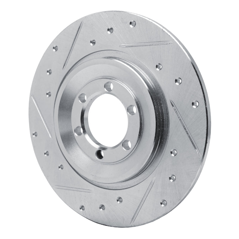 R1 Concepts R1 81-89 Alfa Romeo GTV-6 Rear Left Drilled & Slotted Silver Brake Rotor