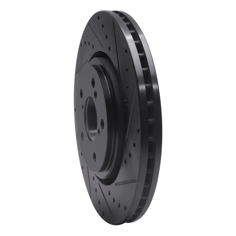 R1 Concepts R1 17-20 Acura MDX Front Right Drilled & Slotted Black Brake Rotor