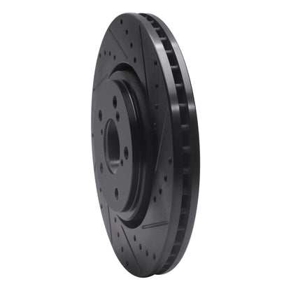 R1 Concepts R1 17-20 Acura MDX Front Right Drilled & Slotted Black Brake Rotor