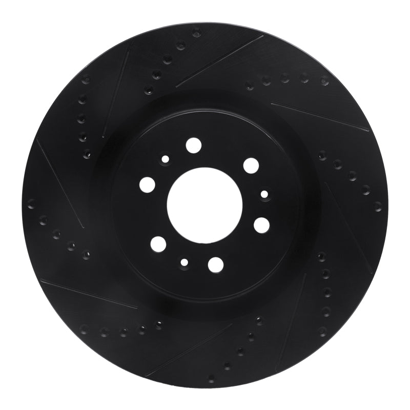 R1 Concepts R1 04-11 Cadillac STS Front Left Drilled & Slotted Black Brake Rotor
