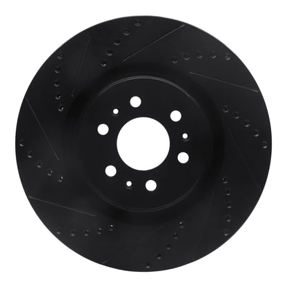 R1 Concepts R1 04-11 Cadillac STS Front Left Drilled & Slotted Black Brake Rotor