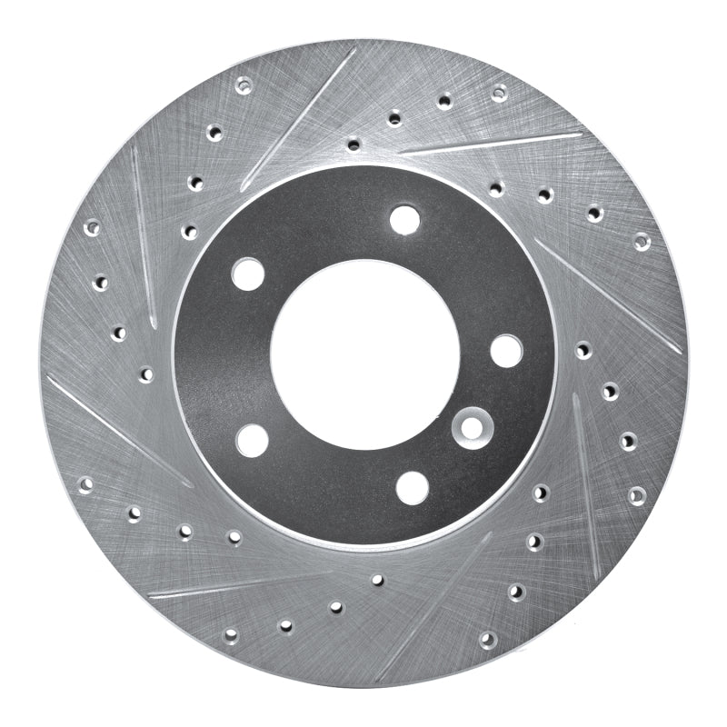 R1 Concepts R1 86-89 Jaguar XJ12 Front Left Drilled & Slotted Silver Brake Rotor