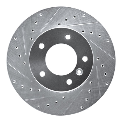 R1 Concepts R1 86-89 Jaguar XJ12 Front Left Drilled & Slotted Silver Brake Rotor