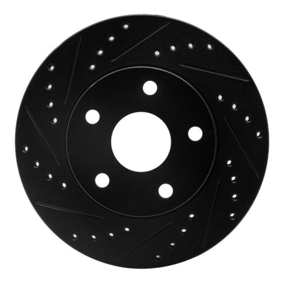 R1 Concepts R1 91-96 Toyota Previa Front Left Drilled & Slotted Black Brake Rotor