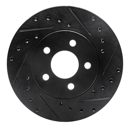 R1 Concepts R1 84-95 Chrysler Town & Country Front Right Drilled & Slotted Black Brake Rotor