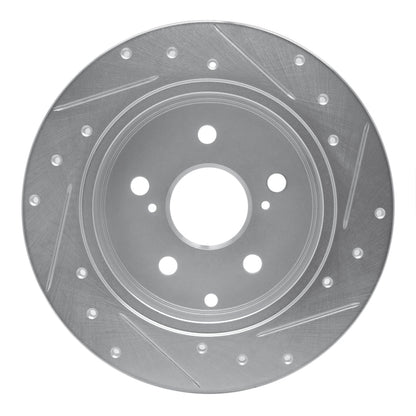 R1 Concepts R1 06-18 Lexus HS250H Rear Left Drilled & Slotted Silver Brake Rotor