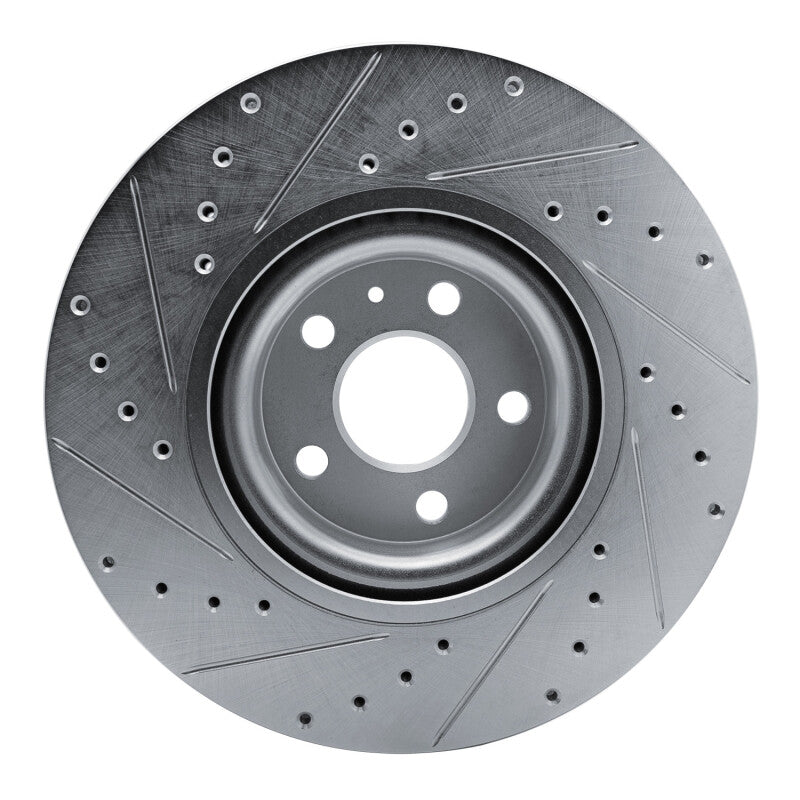 R1 Concepts R1 17-25 Volvo S90 Front Right Drilled & Slotted Silver Brake Rotor
