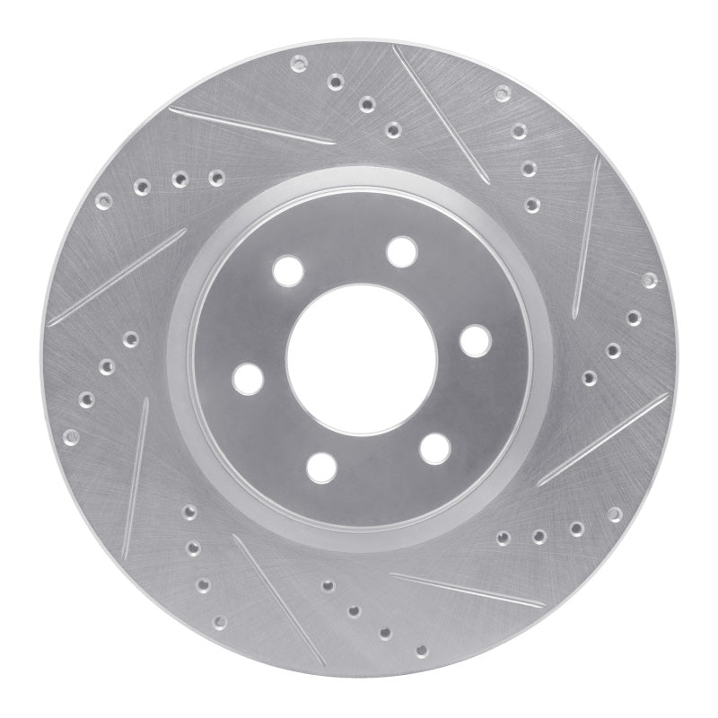 R1 Concepts R1 92-02 Dodge Viper Front Right Drilled & Slotted Silver Brake Rotor