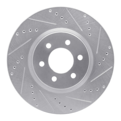 R1 Concepts R1 92-02 Dodge Viper Front Right Drilled & Slotted Silver Brake Rotor