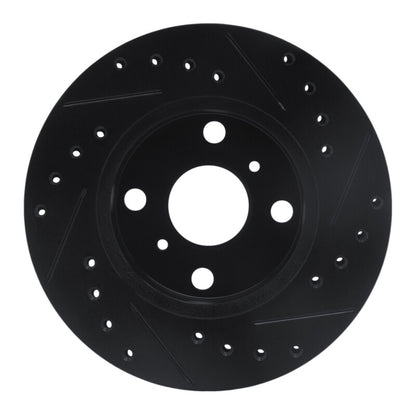 R1 Concepts R1 88-92 Geo Prizm Front Left Drilled & Slotted Black Brake Rotor