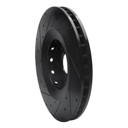 R1 Concepts R1 2009-2015 Cadillac CTS Front Right Drilled & Slotted Black Brake Rotor