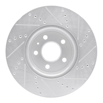 R1 Concepts R1 08-25 Audi A4 Quattro Front Left Drilled & Slotted Silver Brake Rotor
