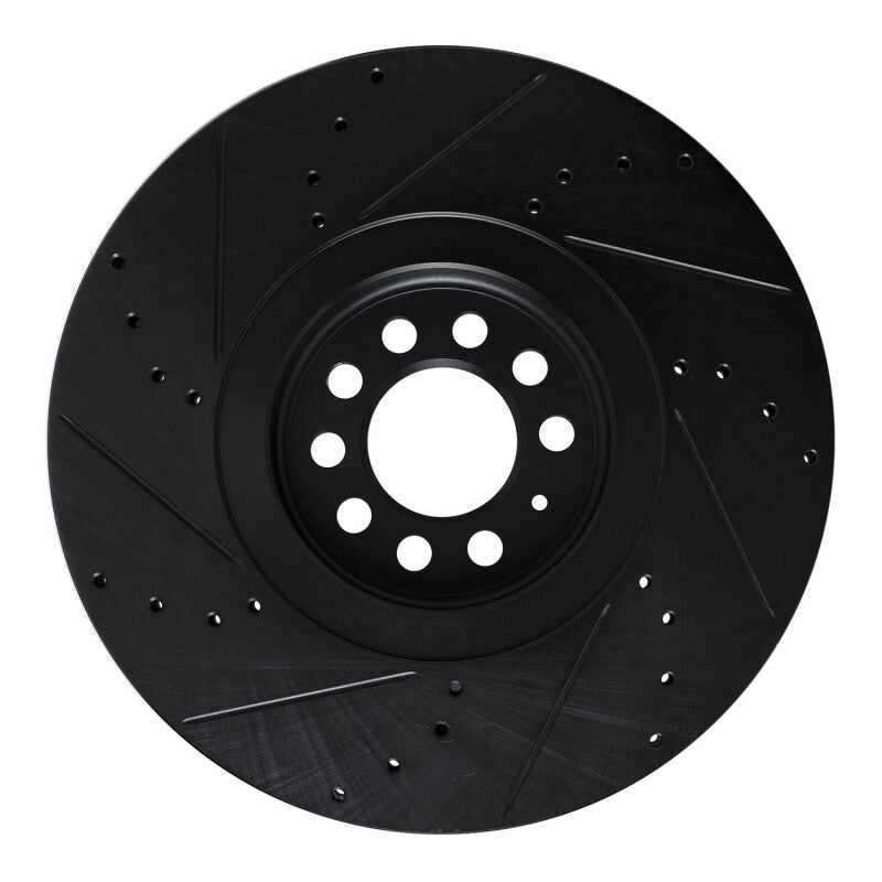 R1 Concepts R1 04-06 Audi TT Quattro Right Front Drilled & Slotted Black Brake Rotor