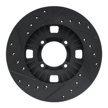 R1 Concepts R1 83-89 Isuzu Impulse Front Right Drilled & Slotted Black Brake Rotor