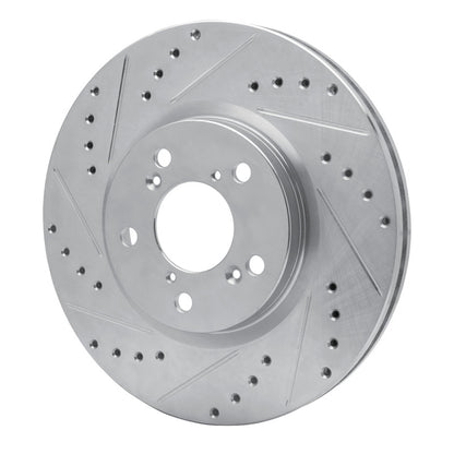 R1 Concepts R1 06-14 Honda Ridgeline Front Left Drilled & Slotted Silver Brake Rotor
