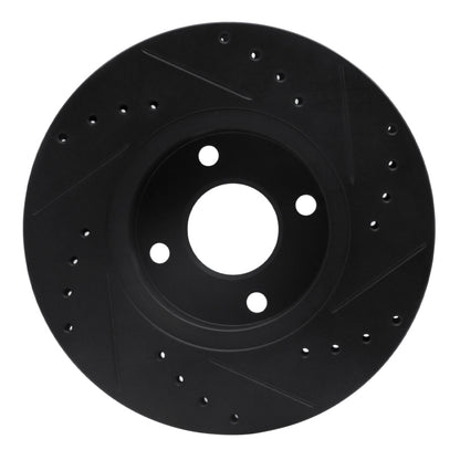 R1 Concepts R1 98-04 Ford Contour Front Left Drilled & Slotted Black Brake Rotor