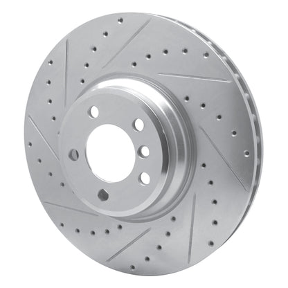 R1 Concepts R1 07-08 BMW ALPINA B7 Front Left Drilled & Slotted Silver Brake Rotor