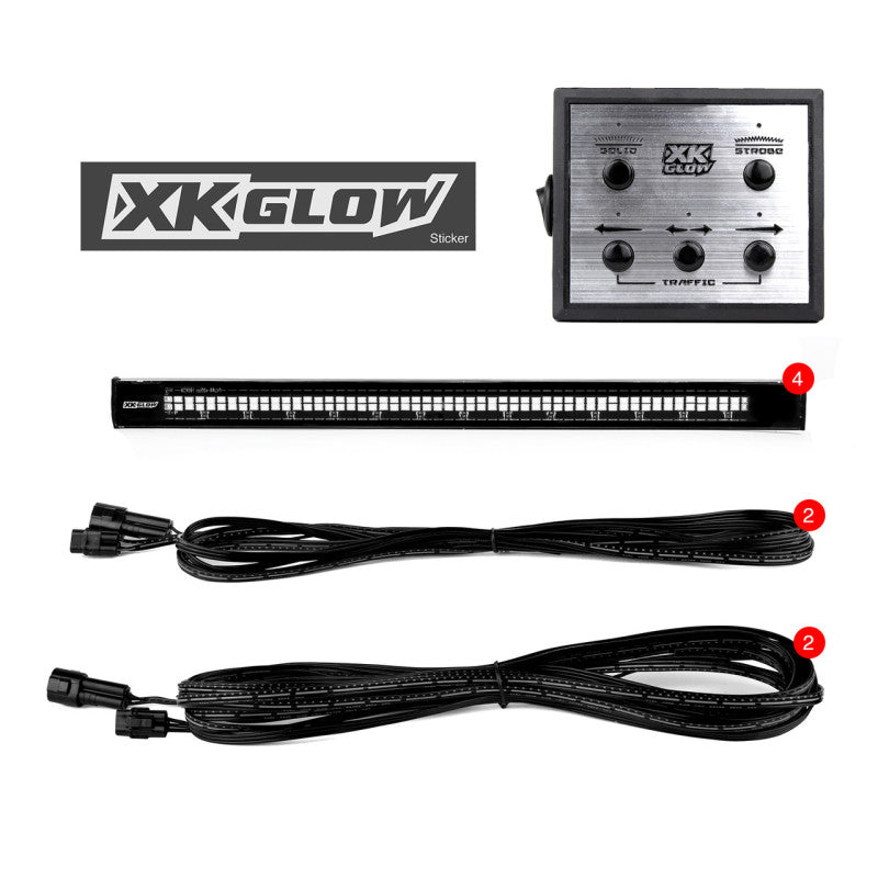 XKGLOW XK Glow Tube Strobe Lights w/ Traffic Modes Ultra Bright LEDs + Solid On - Amber 8pc 12in
