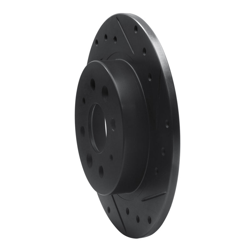 R1 Concepts R1 98-03 Kia Sephia Rear Right Drilled & Slotted Black Brake Rotor