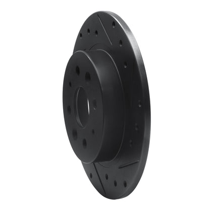 R1 Concepts R1 98-03 Kia Sephia Rear Right Drilled & Slotted Black Brake Rotor