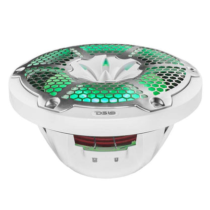 DS18 NXL-M Series Spkr w/ RGB LED Lights 10in 2-Way 200 Watts RMS 4 ohm Wht Grill Detached w/ Cover