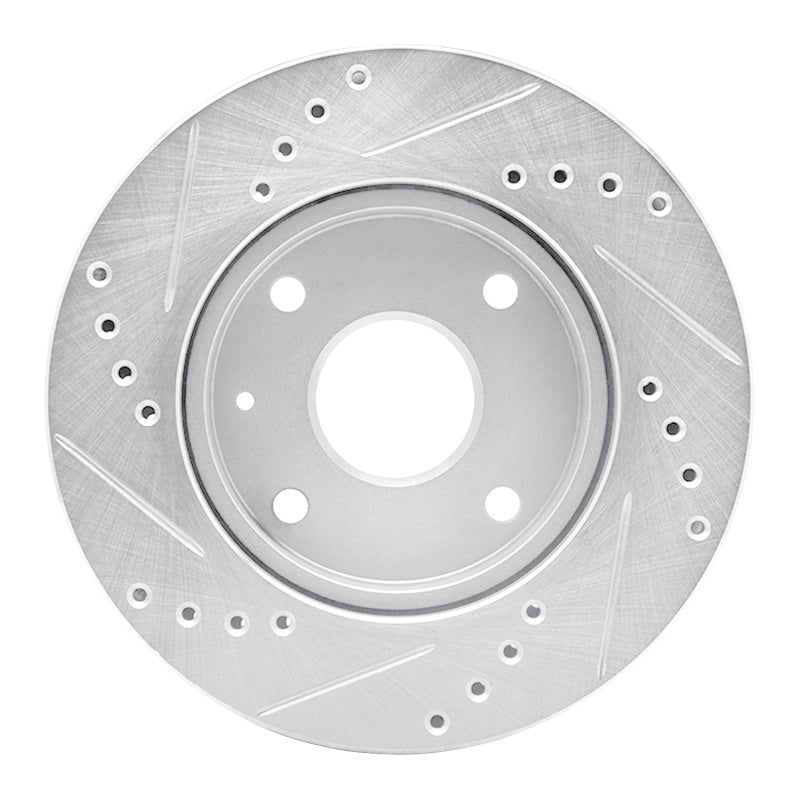 R1 Concepts R1 04-10 Chevrolet Optra (Mexico) Front Right Drilled & Slotted Silver Brake Rotor