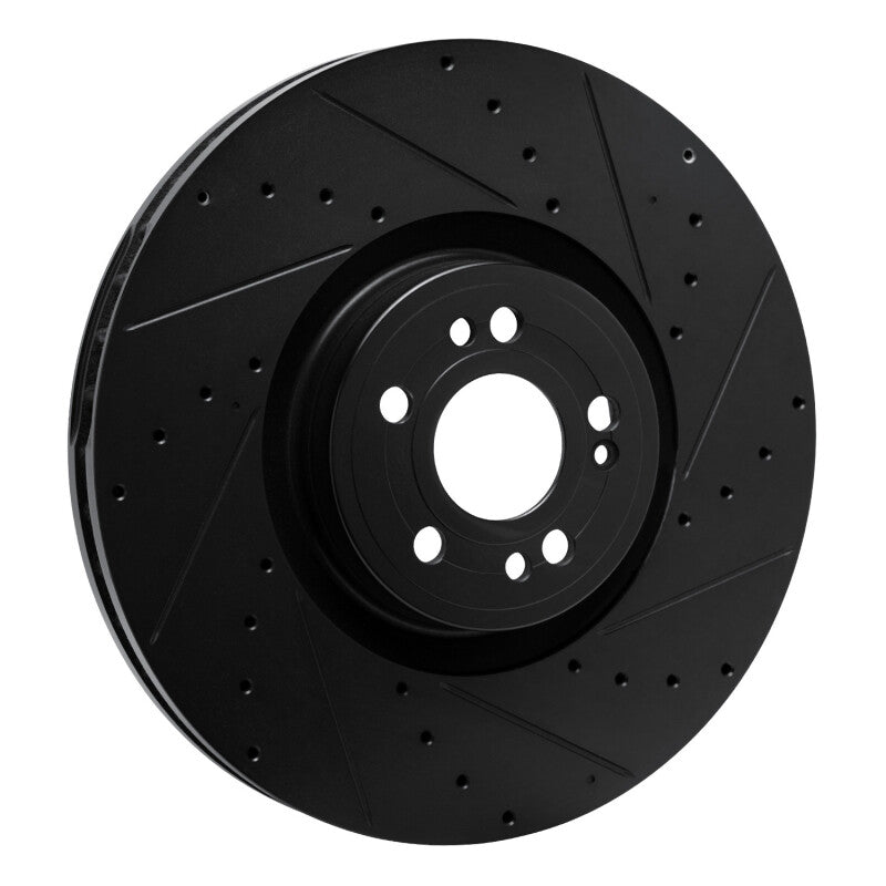 R1 Concepts R1 20-26 Mercedes-Benz GLE450e Front Right Drilled & Slotted Black Brake Rotor