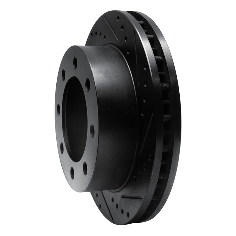 R1 Concepts R1 99-99 Ford F-250 4WD (Super Duty) Front Right Drilled & Slotted Black Brake Rotor