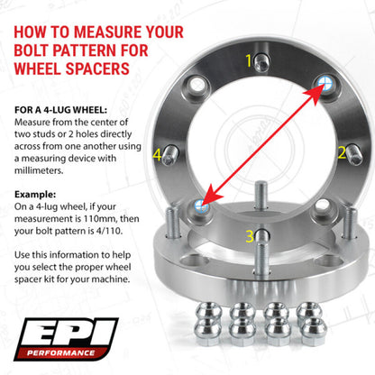 EPI 4/110 Wheel Spacer 1.5in. 10 mm. Stud 1.25 Thread