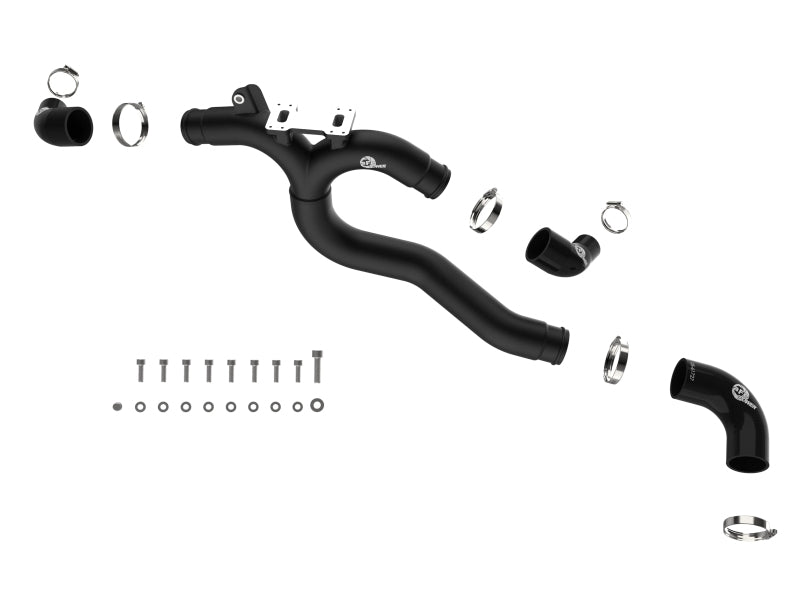 aFe 19-26 Genesis G70 V6 3.3L (tt) BladeRunner Aluminum Hot Charge Pipe - Black