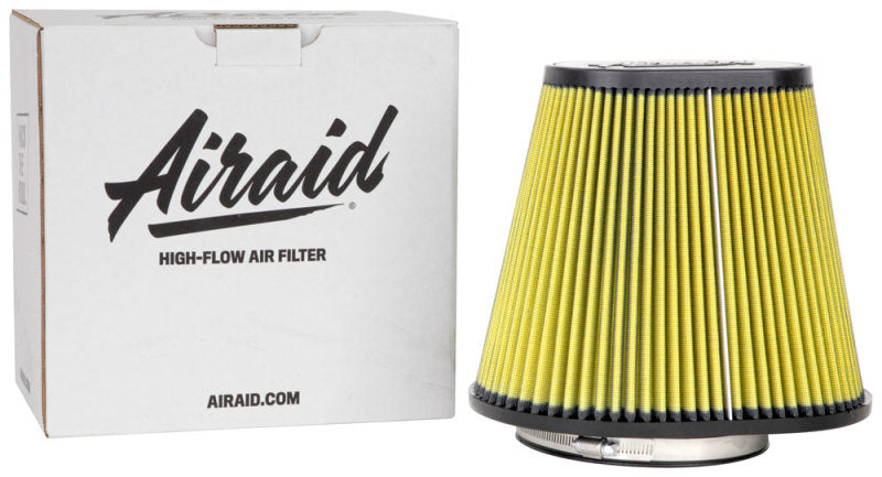 Airaid Universal Air Filter - Cone 6in Flange x 10-3/4x7-3/4in B x 7x4in T x 9in H - Synthaflow