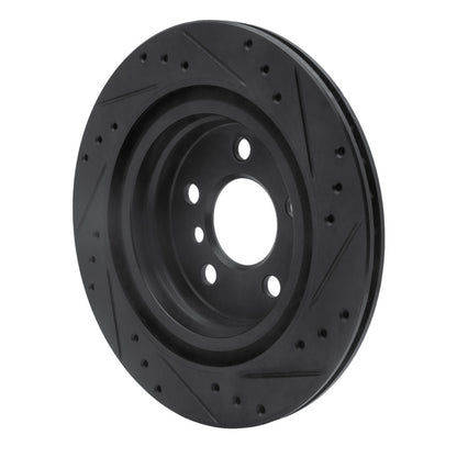 R1 Concepts R1 16-26 BMW 228I Gran Coupe Rear Left Drilled & Slotted Black Brake Rotor