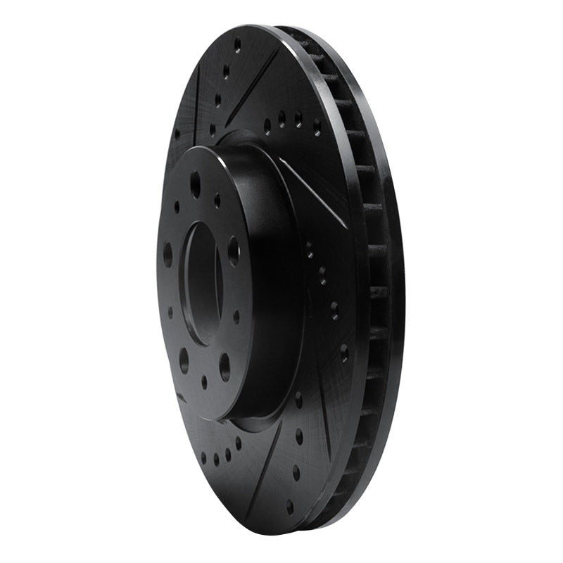 R1 Concepts R1 95-04 Volvo C70 Front Left Drilled & Slotted Black Brake Rotor