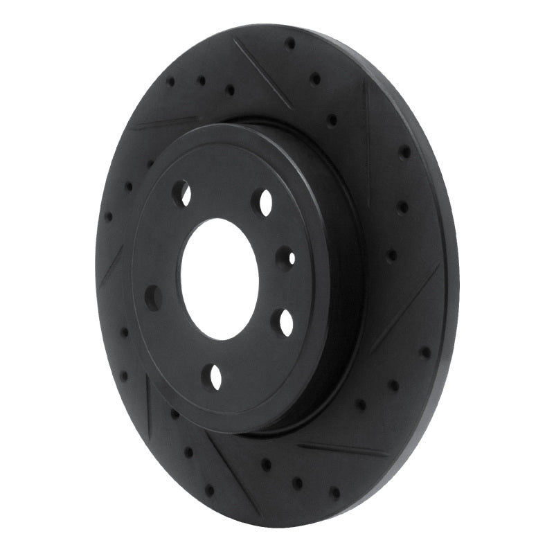 R1 Concepts R1 00-09 Audi A4 (USA/Canada) Rear Right Drilled & Slotted Black Brake Rotor