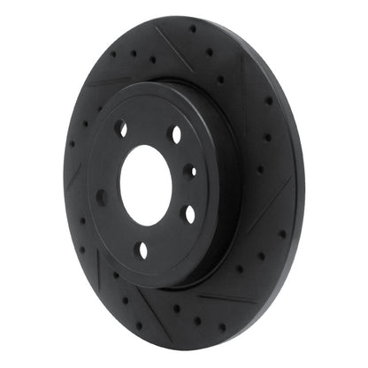 R1 Concepts R1 00-09 Audi A4 (USA/Canada) Rear Right Drilled & Slotted Black Brake Rotor