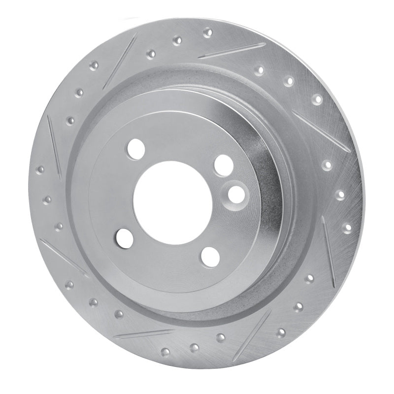 R1 Concepts R1 09-14 Mini Cooper Clubman Rear Left Drilled & Slotted Silver Brake Rotor