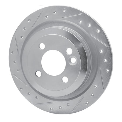 R1 Concepts R1 09-14 Mini Cooper Clubman Rear Left Drilled & Slotted Silver Brake Rotor