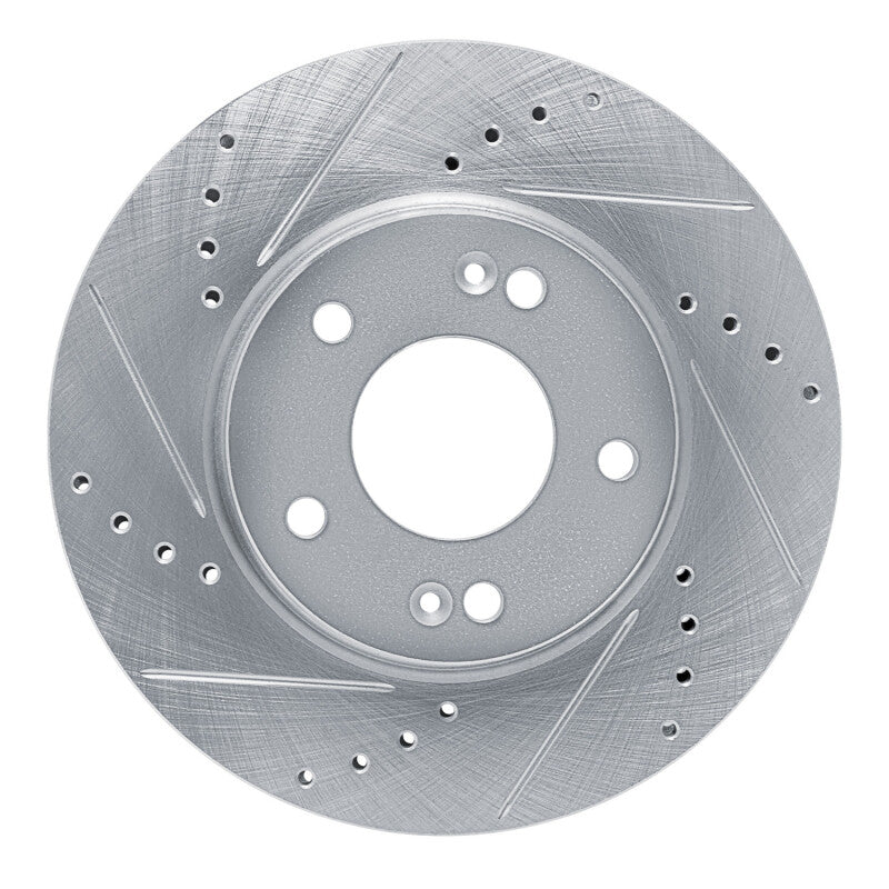 R1 Concepts R1 21-25 Hyundai Elantra Front Left Drilled & Slotted Silver Brake Rotor