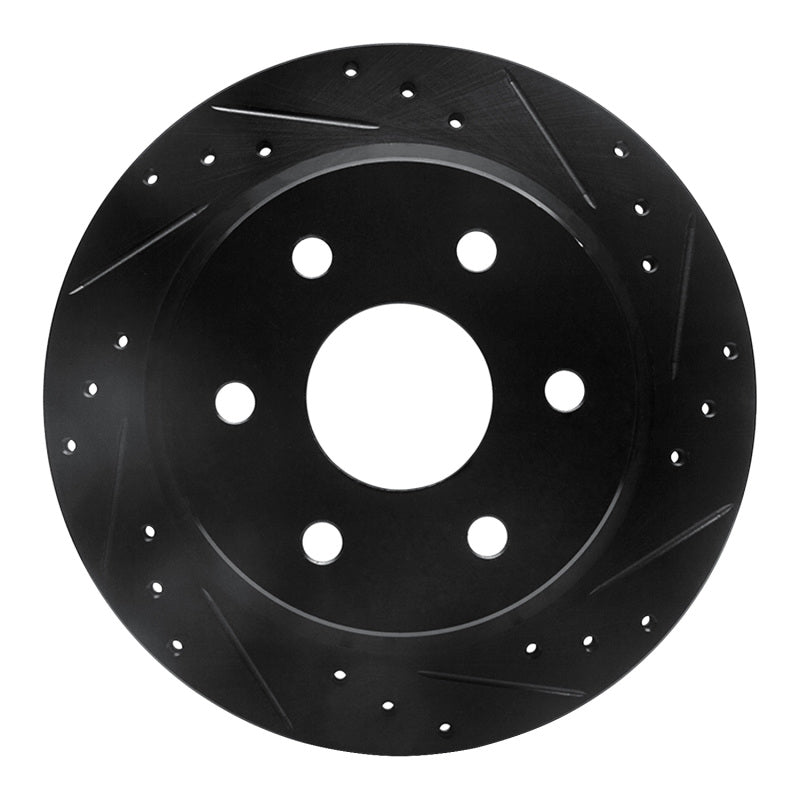 R1 Concepts R1 99-07 Chevrolet Suburban 1500 Rear Right Drilled & Slotted Black Brake Rotor